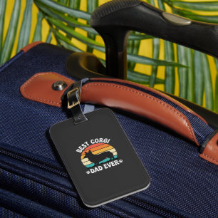 Bester Corgi-Vater überhaupt Retro-Hund Gepäckanhänger