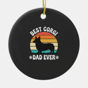 Bester Corgi-Vater überhaupt Retro-Hund Keramik Ornament