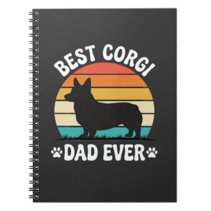 Bester Corgi-Vater überhaupt Retro-Hund Notizblock