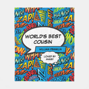 Bester Cousin der Welt Cooles Lustiges Comic Buch Fleecedecke