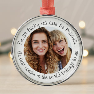 Bester Cousin der Welt Foto-Geschenk Ornament Aus Metall