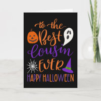 Bester Cousin je Halloween in Orange und Lila