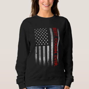 Bester Cousin je Vintage amerikanische Flagge für Sweatshirt