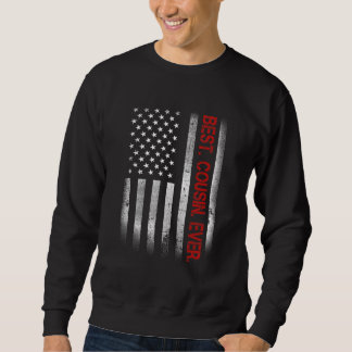 Bester Cousin je Vintage amerikanische Flagge für  Sweatshirt