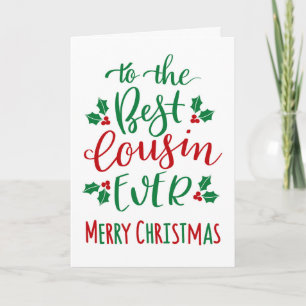 Bester Cousin überhaupt Frohe Weihnachten Typograf Karte