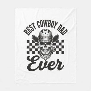 Bester Cowboy-Vater-Totenkopf-Western-Shirt-Design Fleecedecke