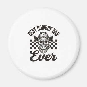 Bester Cowboy-Vater-Totenkopf-Western-Shirt-Design Magnet