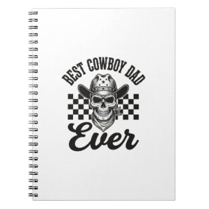 Bester Cowboy-Vater-Totenkopf-Western-Shirt-Design Notizblock