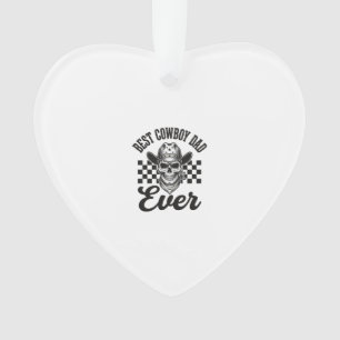 Bester Cowboy-Vater-Totenkopf-Western-Shirt-Design Ornament