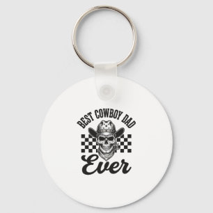 Bester Cowboy-Vater-Totenkopf-Western-Shirt-Design Schlüsselanhänger
