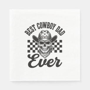 Bester Cowboy-Vater-Totenkopf-Western-Shirt-Design Serviette