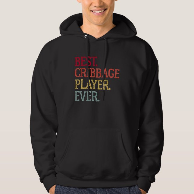 Bester Cribbage-Spieler überhaupt Vintage-Cribbage Hoodie (Vorderseite)