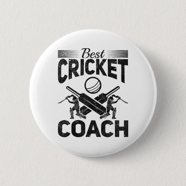 Bester Cricket-Trainer - Cricket spielender Cricke Button (Vorderseite)