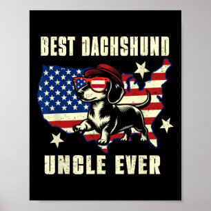 Bester Dachshund-Onkel überhaupt Amerikanische Fla Poster