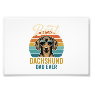 Bester Dachshund-Vater aller Zeiten Vintage-Hund-S Fotodruck