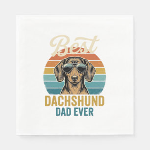 Bester Dachshund-Vater Aller Zeiten Vintage-Hunde- Serviette