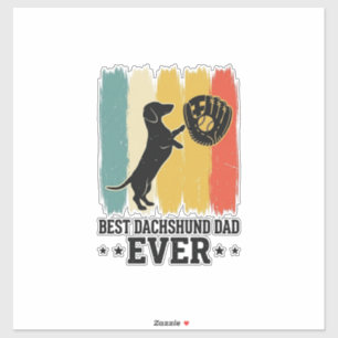 Bester Dachshund-Vater überhaupt Vintage-Baseball- Aufkleber