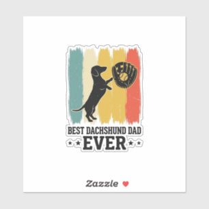 Bester Dachshund-Vater überhaupt Vintage-Baseball- Aufkleber