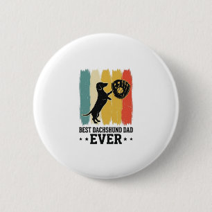 Bester Dachshund-Vater überhaupt Vintage-Baseball- Button