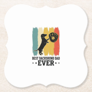 Bester Dachshund-Vater überhaupt Vintage-Baseball- Untersetzer