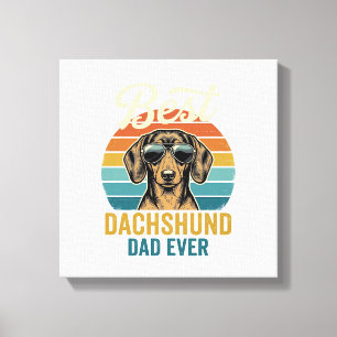 Bester Dachshund-Vater überhaupt Vintage-Hund-Shir Leinwanddruck