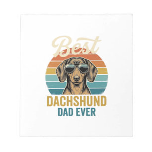 Bester Dachshund-Vater überhaupt Vintage-Hund-Shir Notizblock