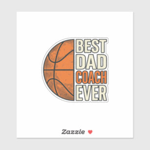Bester Dad Coach Ever Basketball Vintage Vektor De Aufkleber