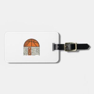 Bester Dad Coach Ever Basketball Vintage Vektor De Gepäckanhänger
