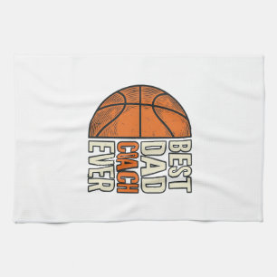 Bester Dad Coach Ever Basketball Vintage Vektor De Geschirrtuch