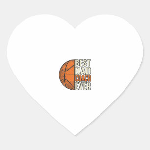 Bester Dad Coach Ever Basketball Vintage Vektor De Herz-Aufkleber
