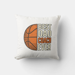 Bester Dad Coach Ever Basketball Vintage Vektor De Kissen