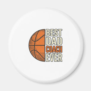 Bester Dad Coach Ever Basketball Vintage Vektor De Magnet