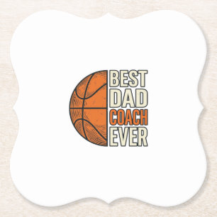 Bester Dad Coach Ever Basketball Vintage Vektor De Untersetzer