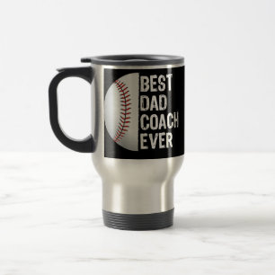 Bester Dad Coach Ever Lustiger Baseball-Shirt für Reisebecher