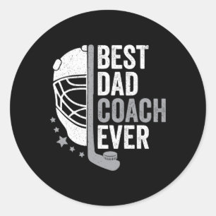 Bester Dad Coach Ever zum Vatertag Hockey Runder Aufkleber