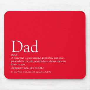 Bester Dad Daddy Vater Definition Lustig Rot Mousepad