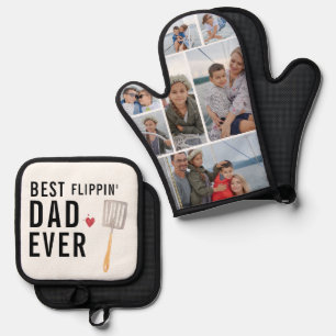 Bester Dad Ever beim Wenden   7 Fotos Ofenhandschuh & Topflappen-Set