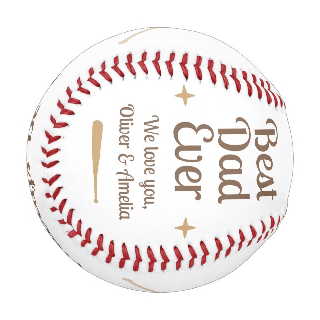 Bester Dad Ever MVP Andenken-Geschenk Baseball (Vorderseite Links)
