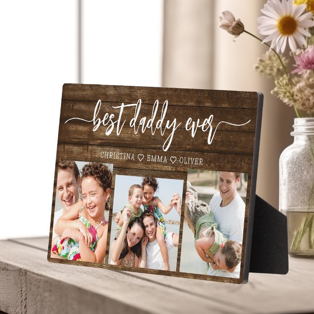 Bester Daddy je Wood Vatertag FotoCollage Fotoplatte (Von Creator hochgeladen)
