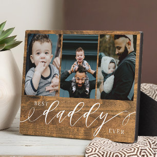 Bester Daddy je Woodgrain Fathers Day Foto Fotoplatte