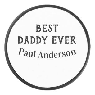 Bester Daddy jemals Name fett gedruckter Buchstabe Eishockey Puck