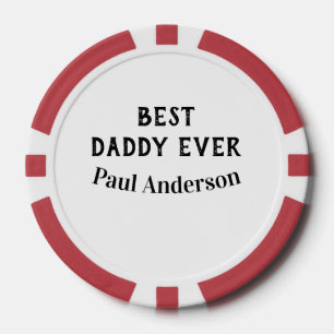 Bester Daddy jemals Name fett gedruckter Buchstabe Pokerchips