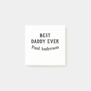 Bester Daddy jemals Name fett gedruckter Vatertag Post-it Klebezettel