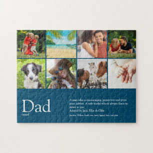 Bester Daddy, Vater, Vater Definition 6 Foto Blau Puzzle