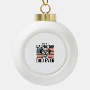 Bester Dalmatiner-Vater Aller Patrioten Hund-Shirt Keramik Kugel-Ornament
