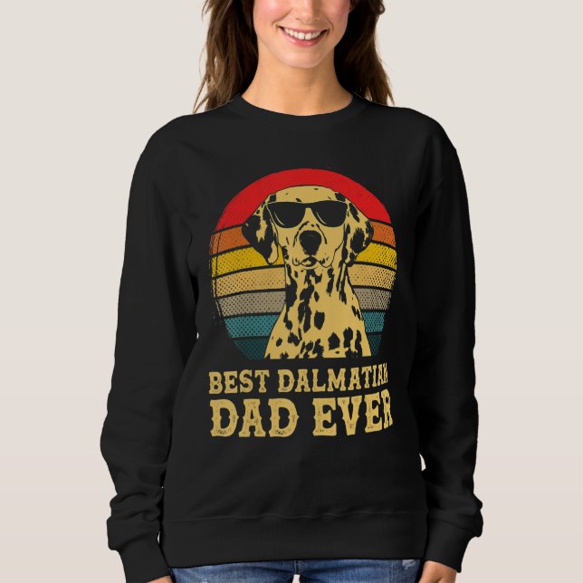 Bester Dalmatiner Vater je Hund Retro Vintag Sweatshirt (Vorderseite)