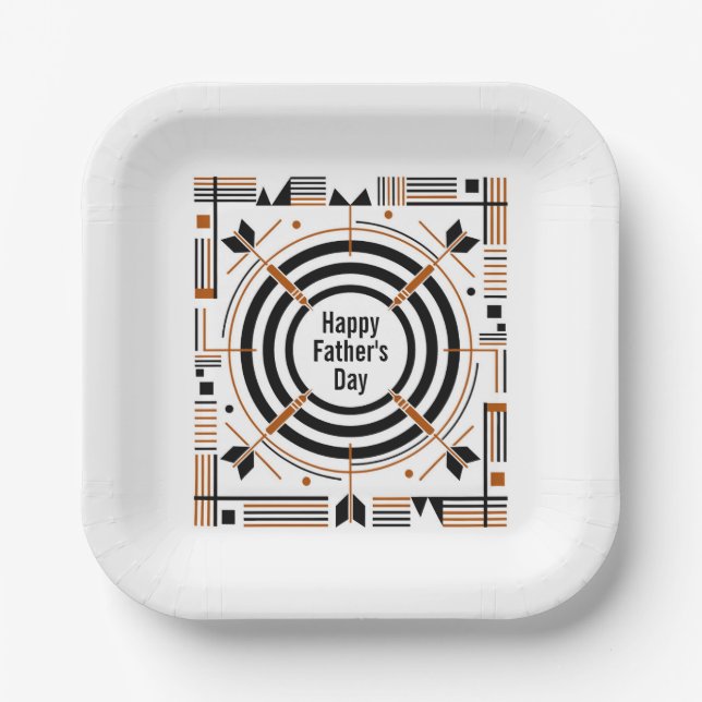 Bester Dart Papa – Frohen Vatertag Pappteller (Vorderseite)