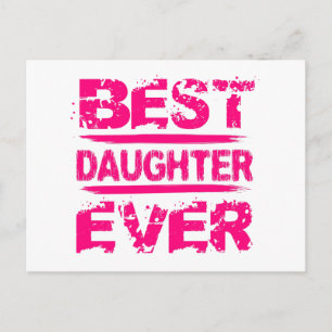 Bester DAUGHTER je Grunge Stil rosa Text A01 Postkarte