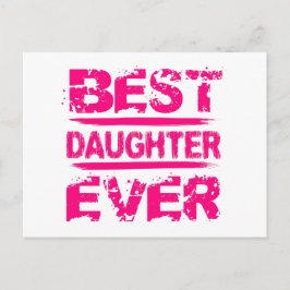 Bester DAUGHTER je Grunge Stil rosa Text A01 Postkarte