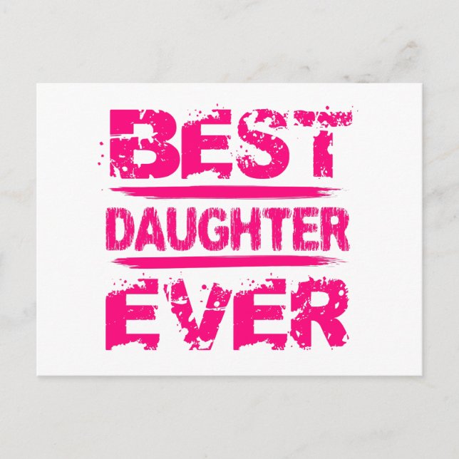 Bester DAUGHTER je Grunge Stil rosa Text A01 Postkarte (Vorderseite)